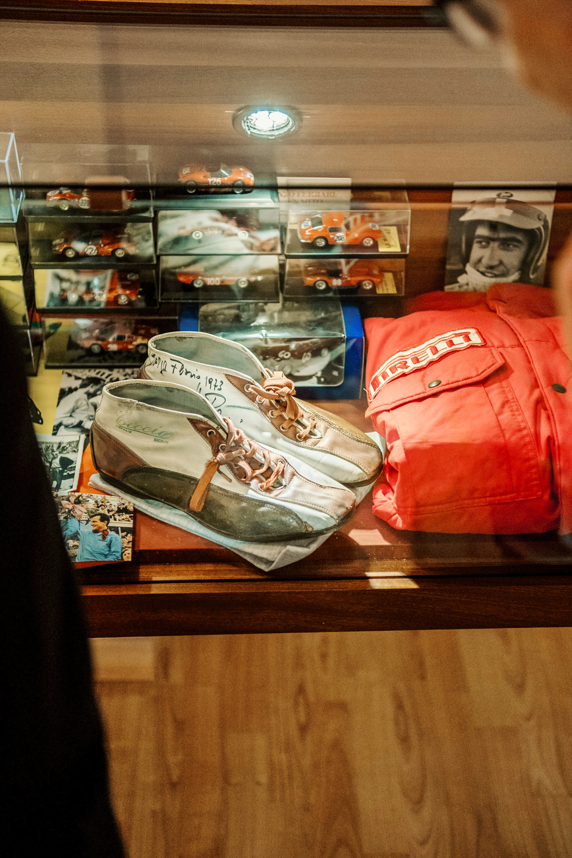Targa Florio motorsport memorabilia on display in museum display case