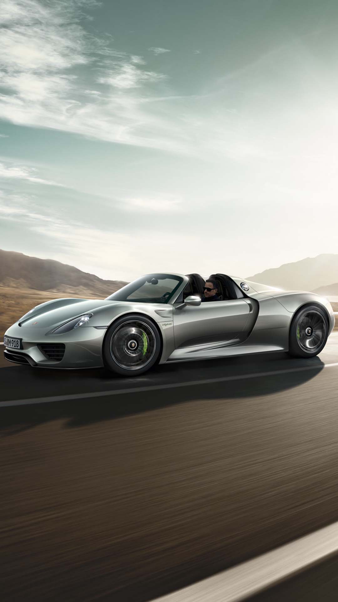 porsche 918 spyder side view driving wallpaper mobile
