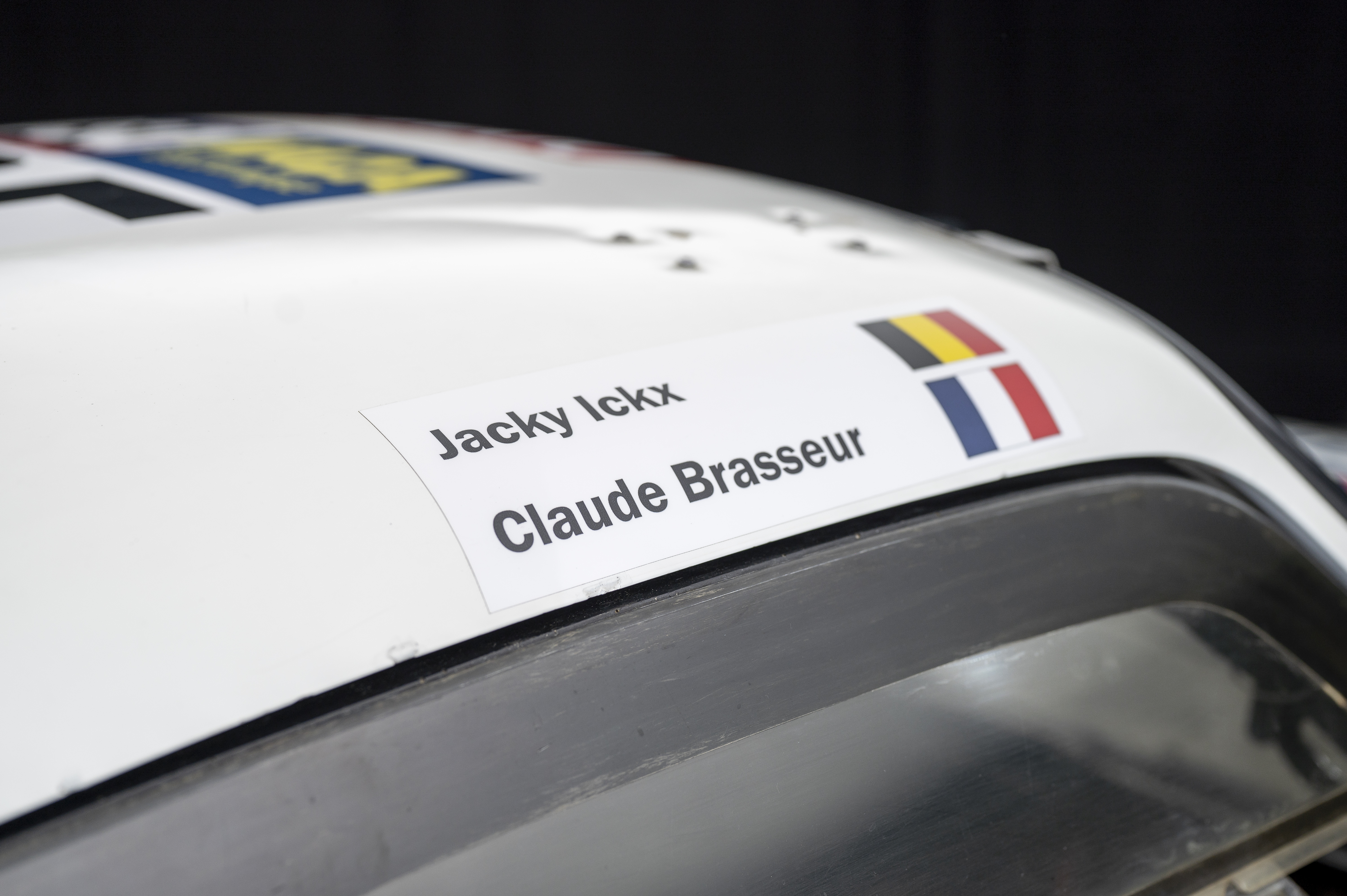 Porsche 959 roof showing Jacky Ickx and Claude Brasseur’s names