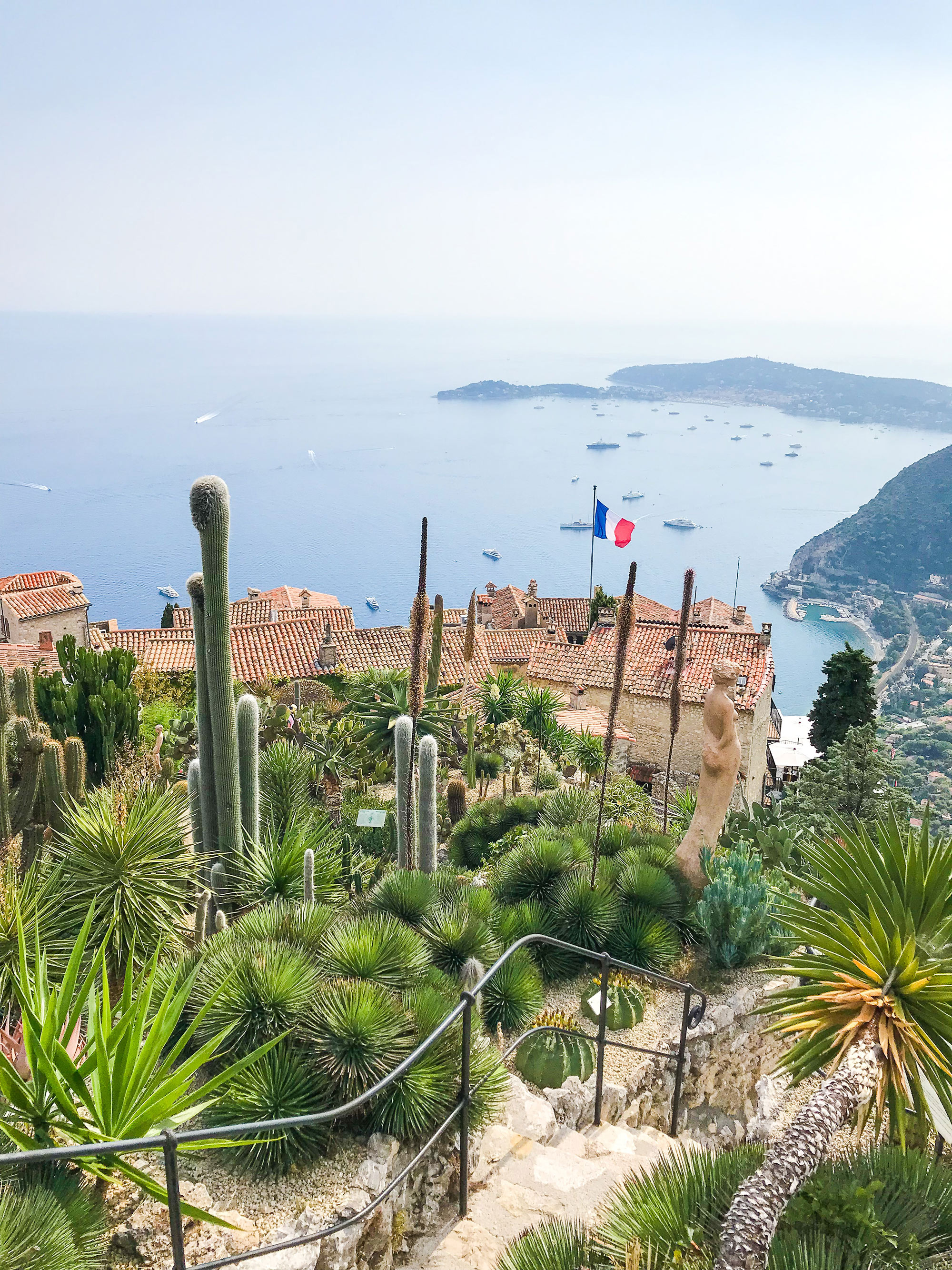 Looking down on idyllic seaside town on the French Riviera