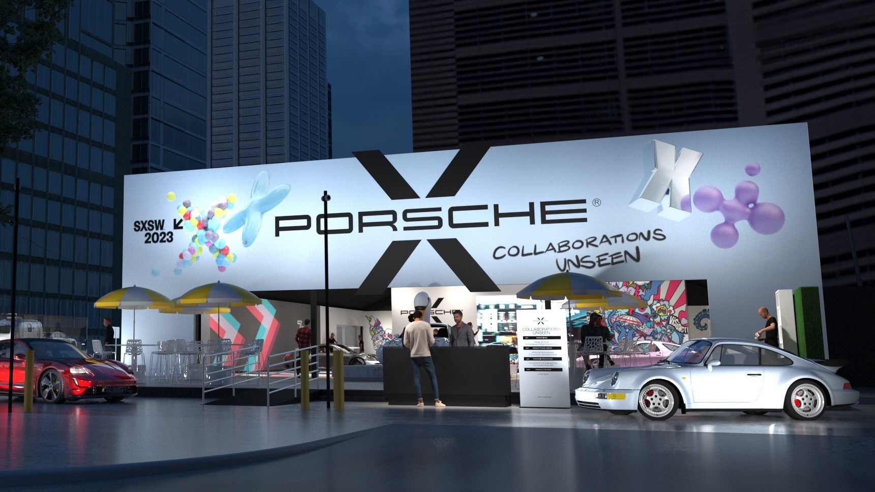 Porsche exhibit at SXSW 2023 in Austin, Texas