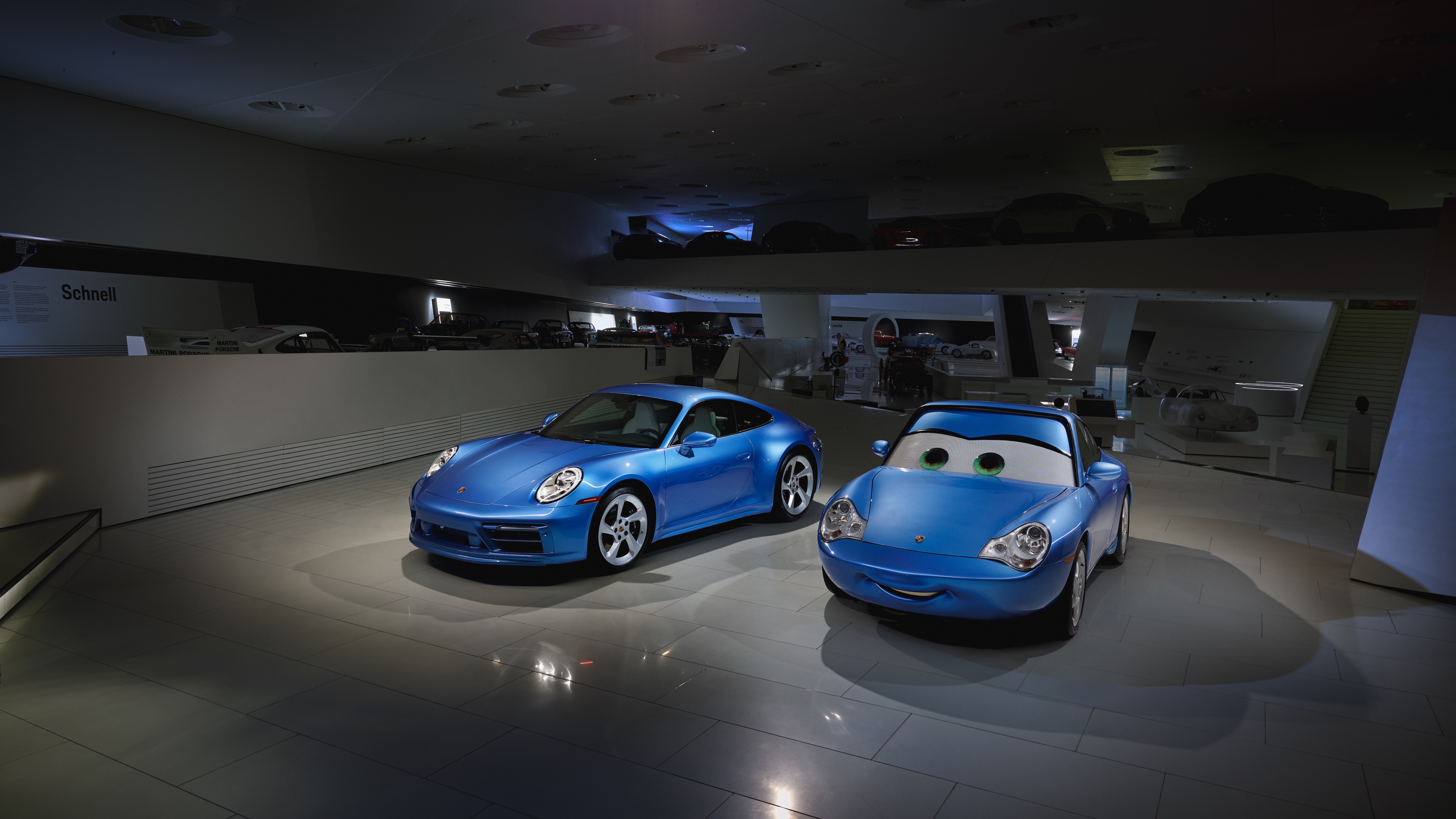 Blue Porsche 911 Sally Special and Cars’ Sally Carrera