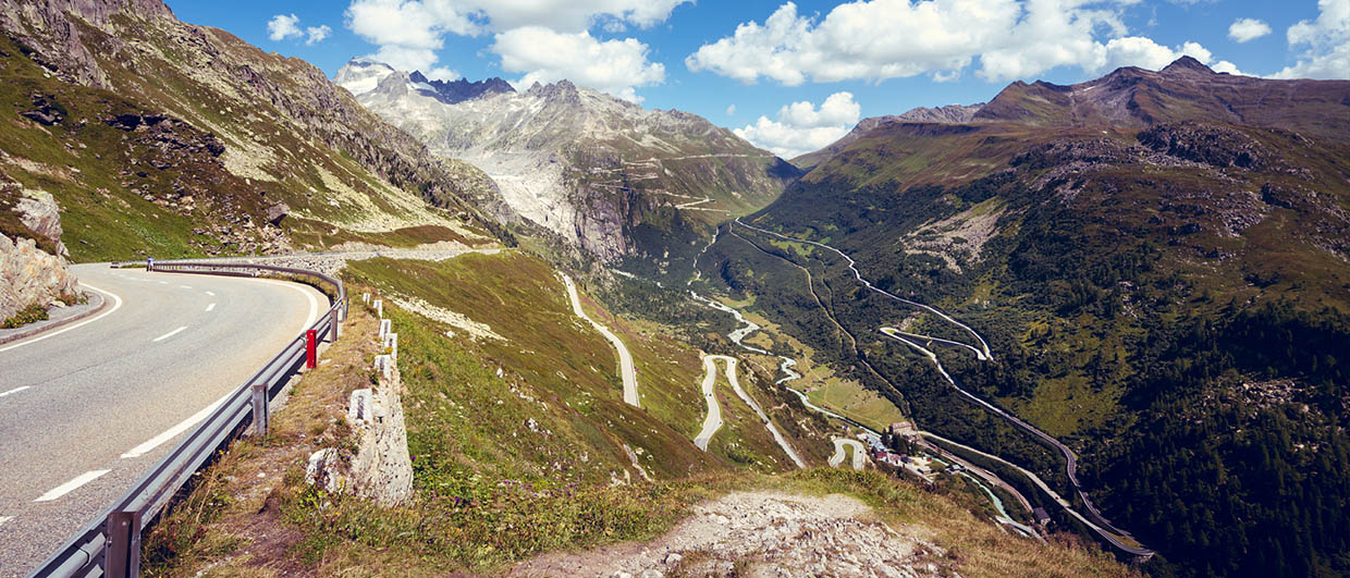 Mountain pass in the Swiss Alps