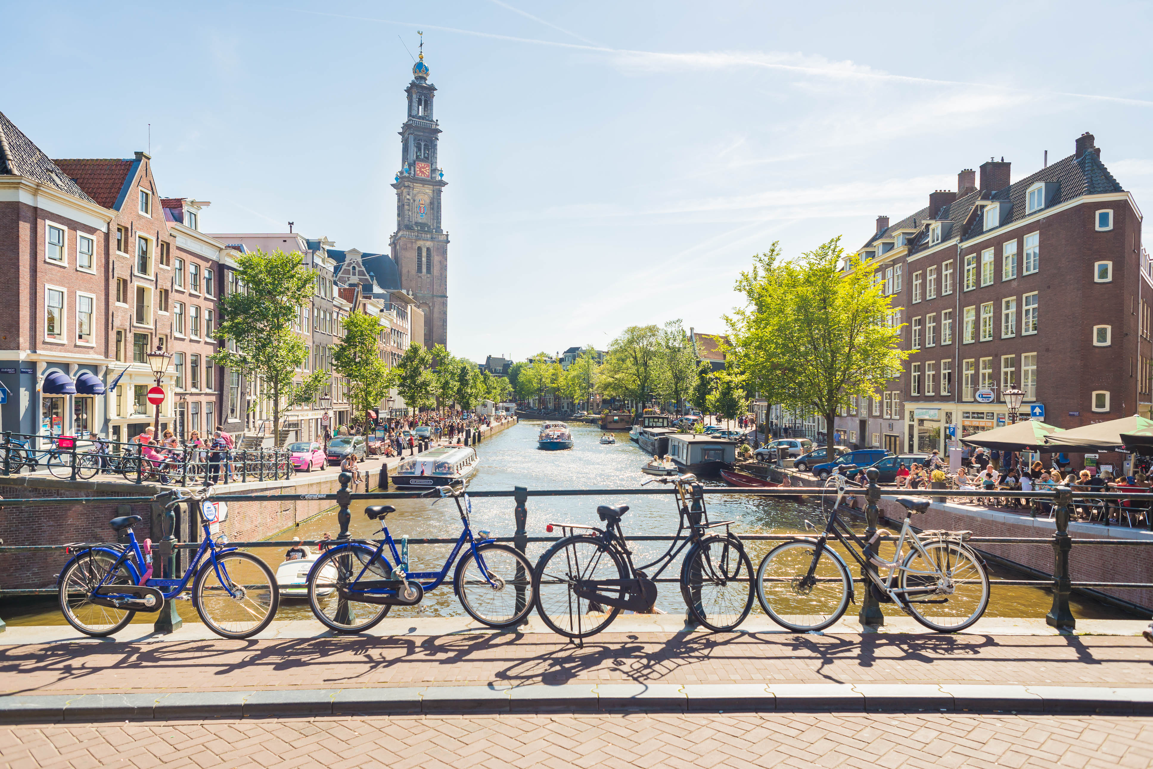Bicycles are part of the typical cityscape of Amsterdam