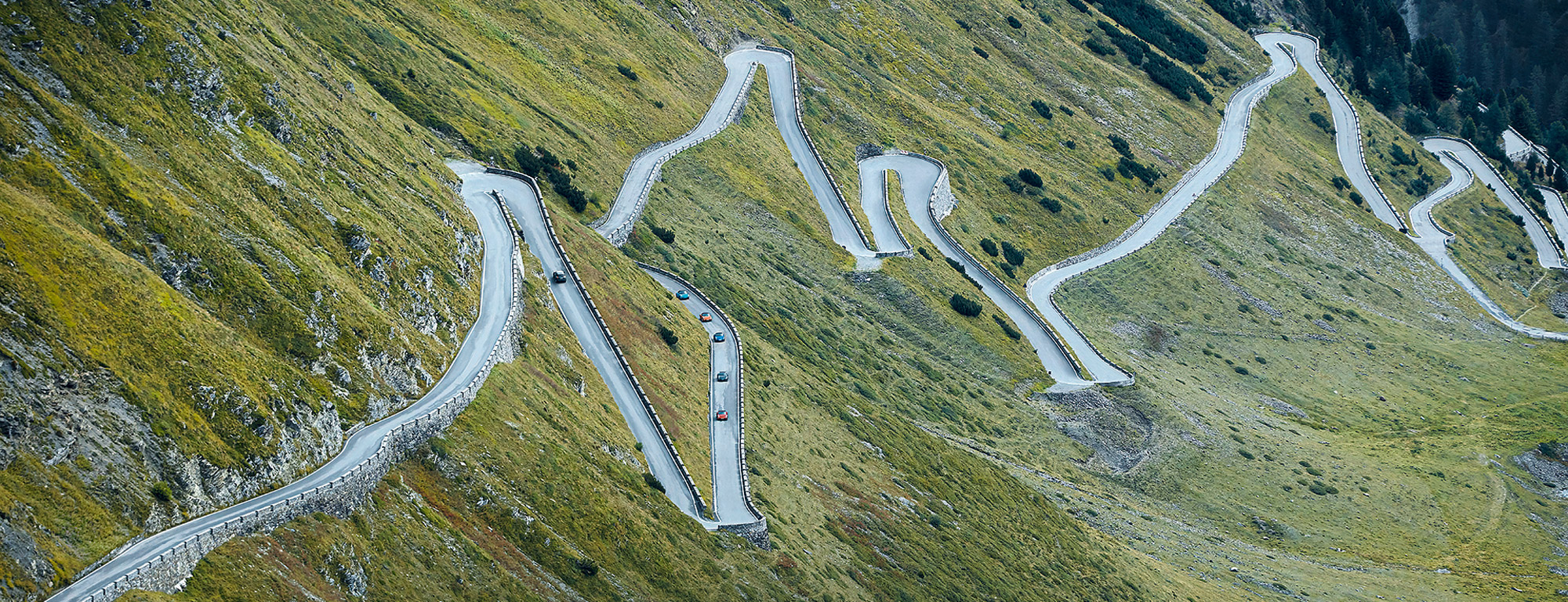 Lots of hairpin bends weaving up a mountain