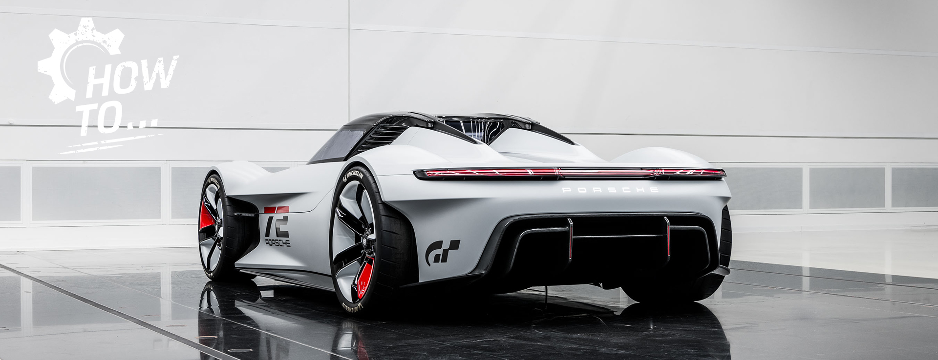 Rear view of the Porsche Vision Gran Turismo concept car