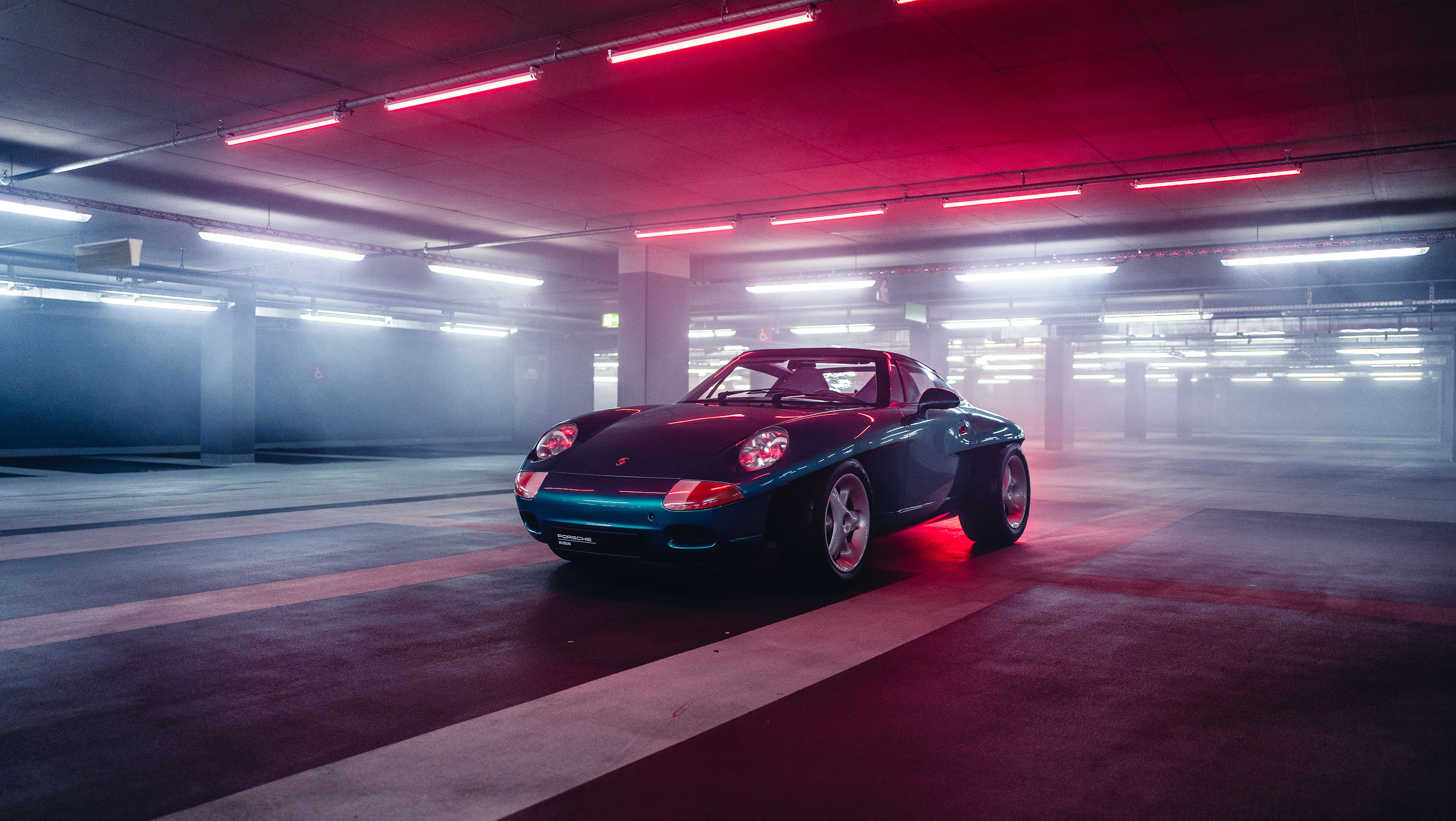 Porsche Panamericana concept car in underground car park