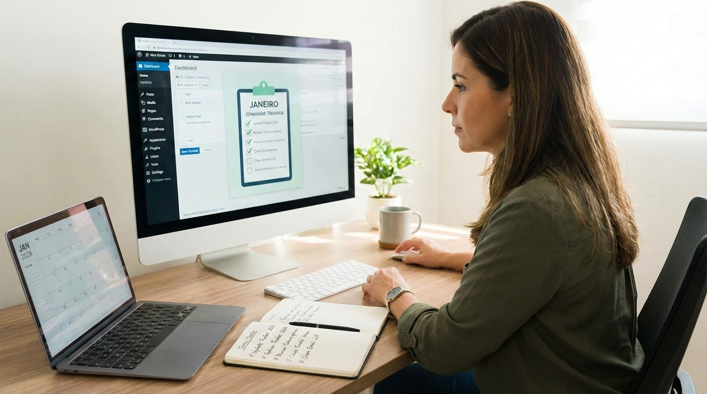 Checklist técnica para janeiro: 7 tarefas que o site precisa (antes de começar o ano)