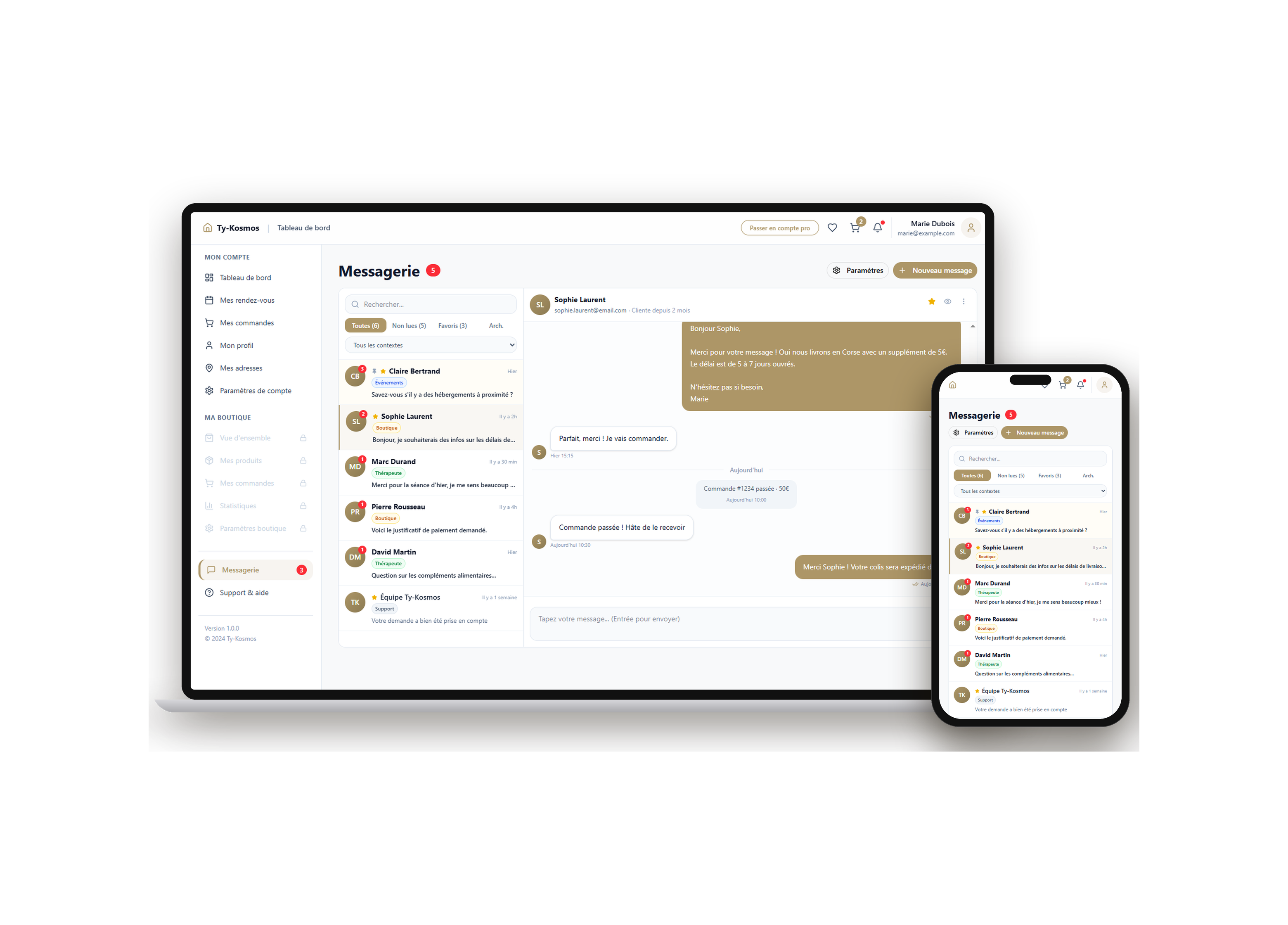 Développement d'une messagerie interne temps réel — Plateforme Market Place / E-commerce