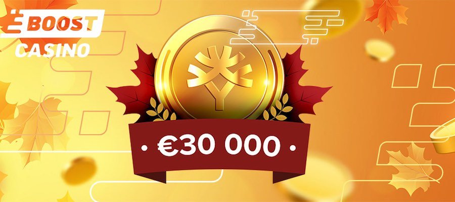 Från himlen regnar det 30 000kr i kontantpriser på Boost Casino!