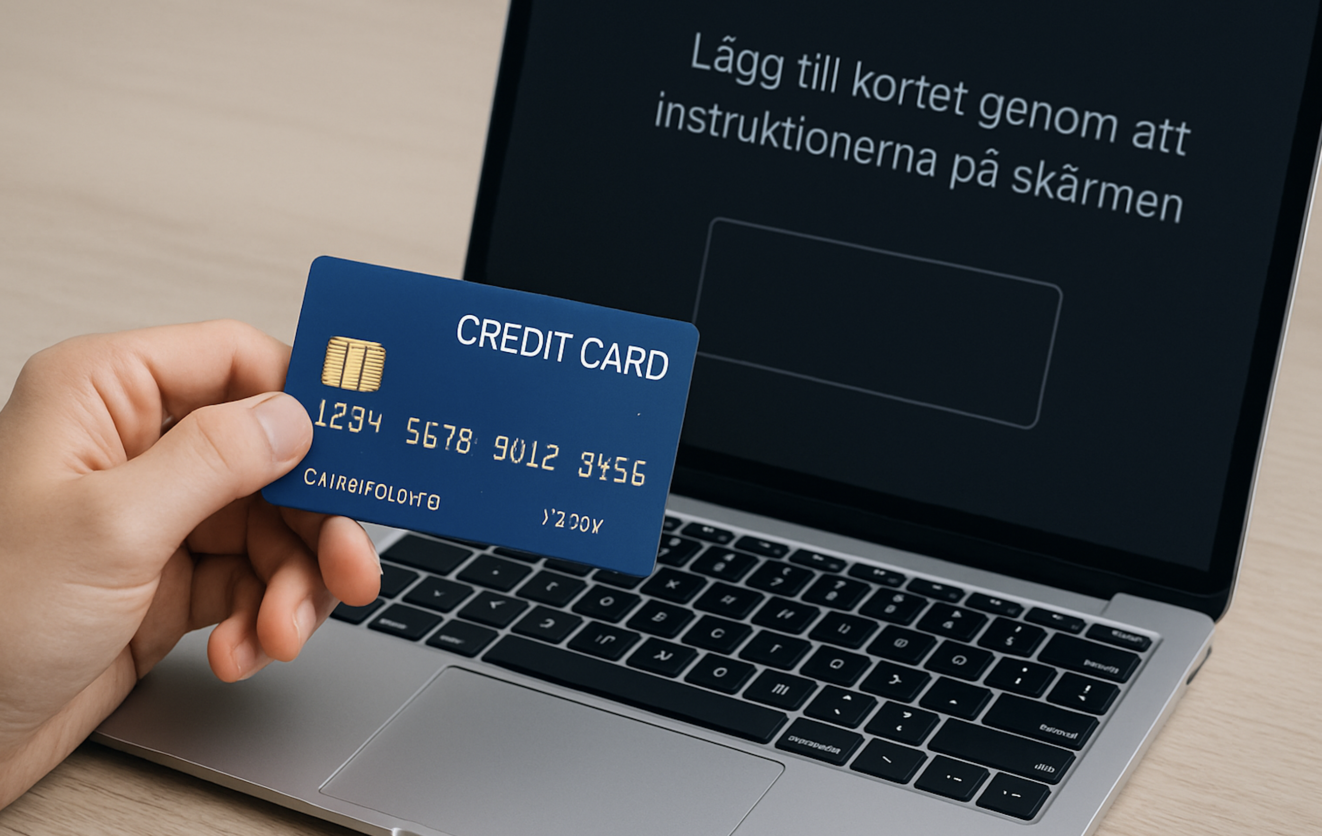 Lägg till kortet genom att följa instruktionerna på skärmen