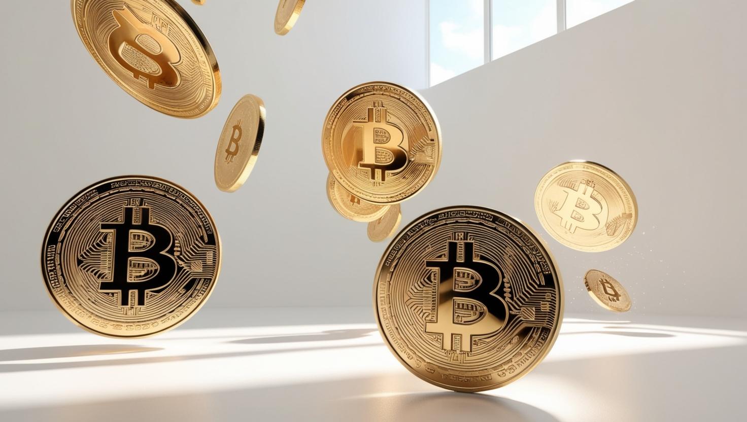 3D cryptocurrency coins moving bitcoin  in a light style, no more element, no word (1).jpg