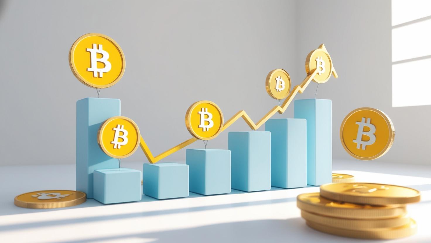3D coin chart with trend icons in a light style, no more element, no word (1).jpg
