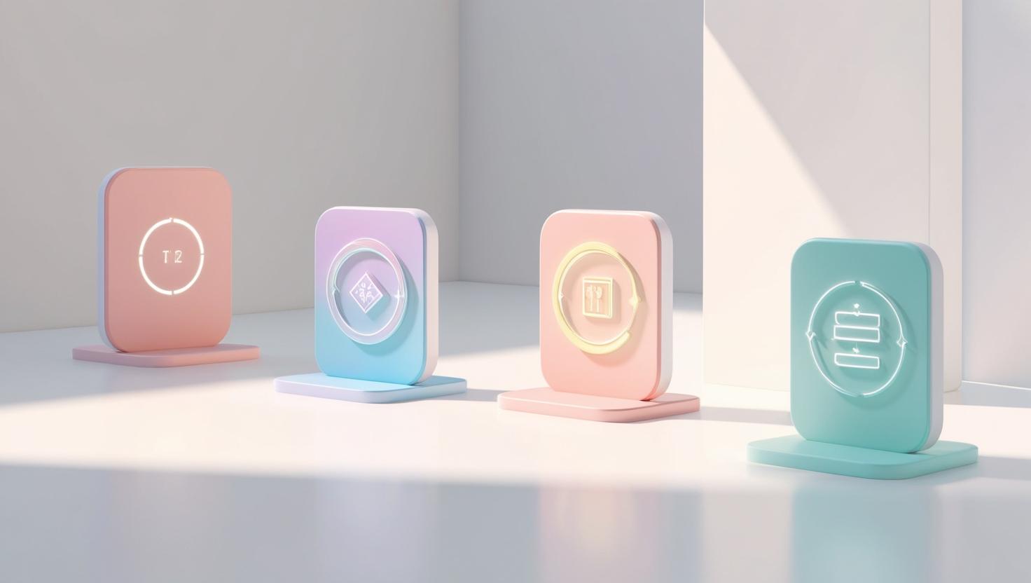 3D reflection tokens with reward distribution icons in a light style, no more element, no word.jpg