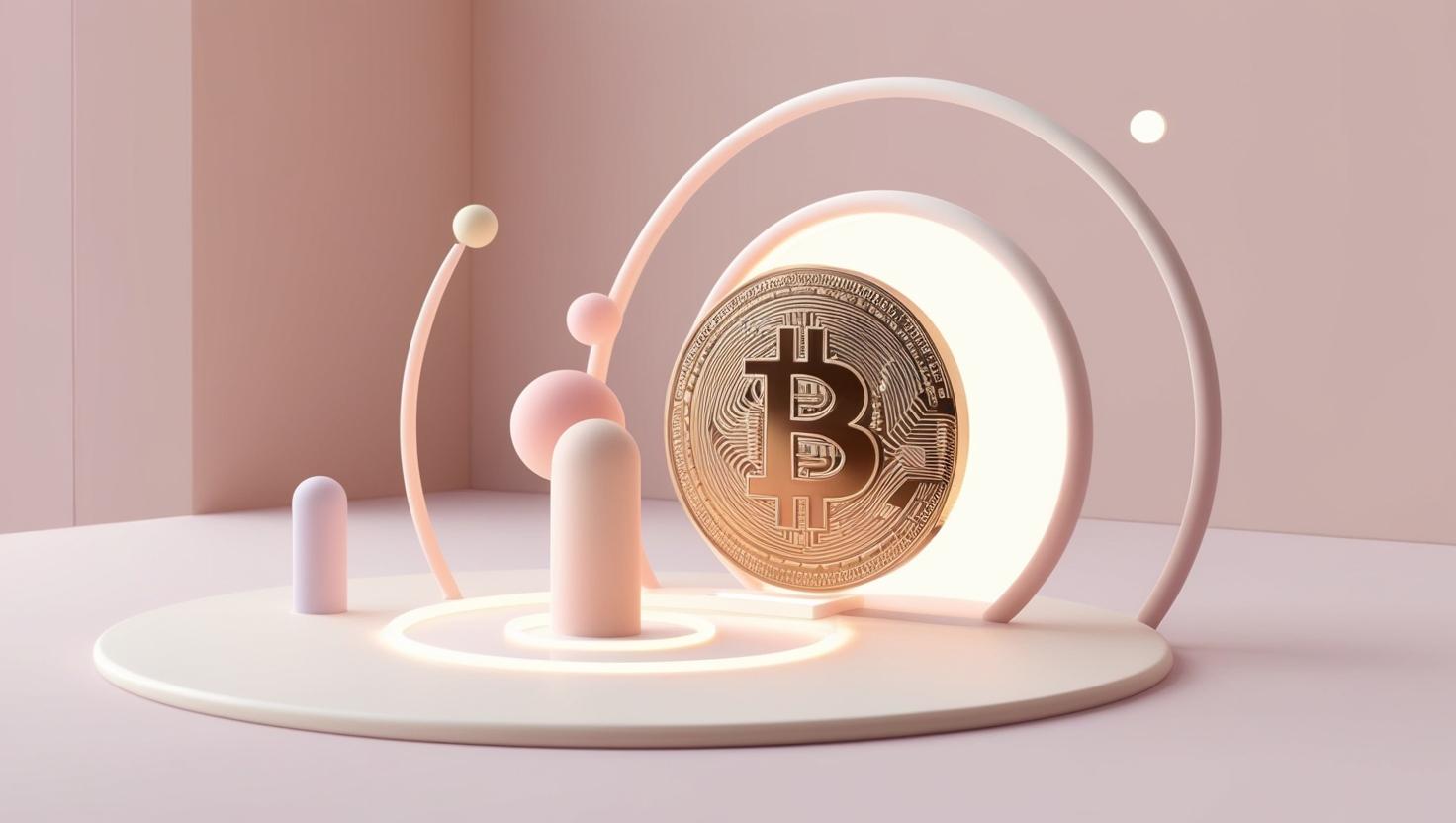 3D Bitcoin transaction confirmation process in a light style, no more element, no word.jpg