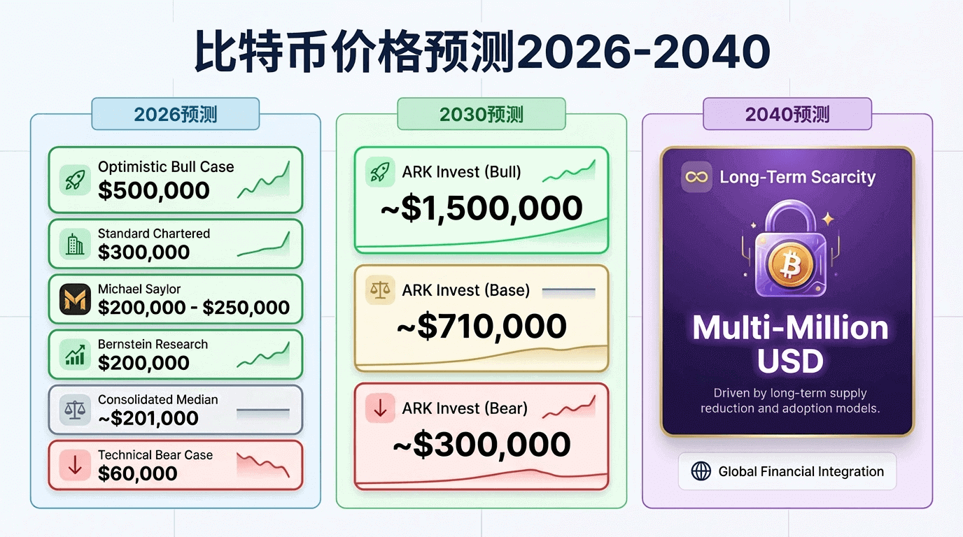 比特币未来走势揭秘：2026、2030与2040价格预测