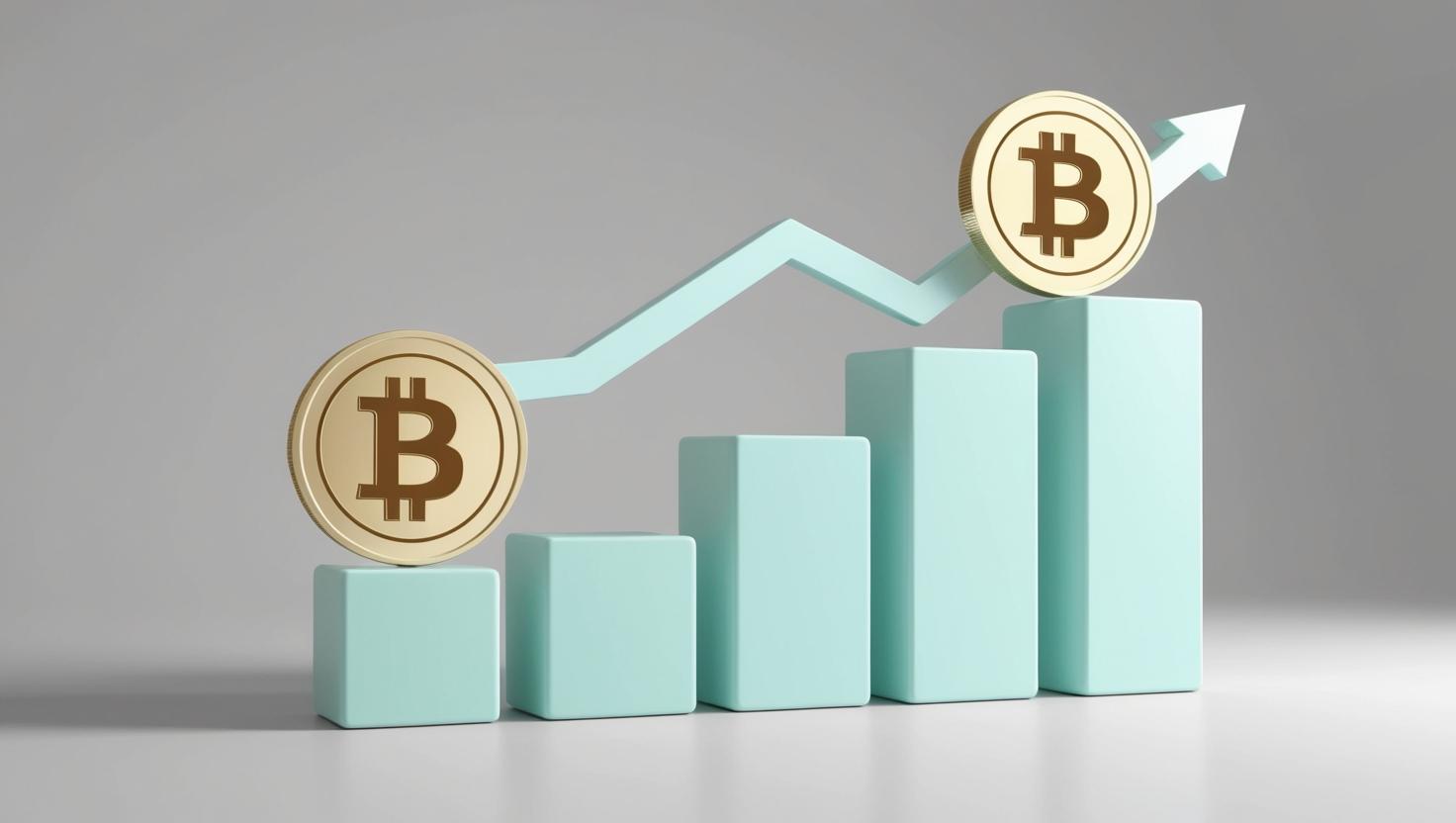 3D coin chart with trend icons in a light style, no more element, no word (3).jpg
