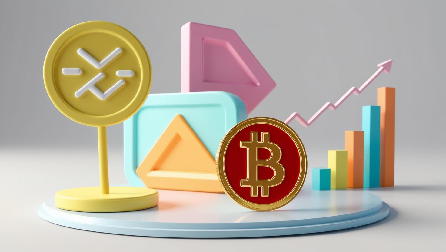 3D meme with signs, crypto token, playful graph in a light style, no more element.jpg