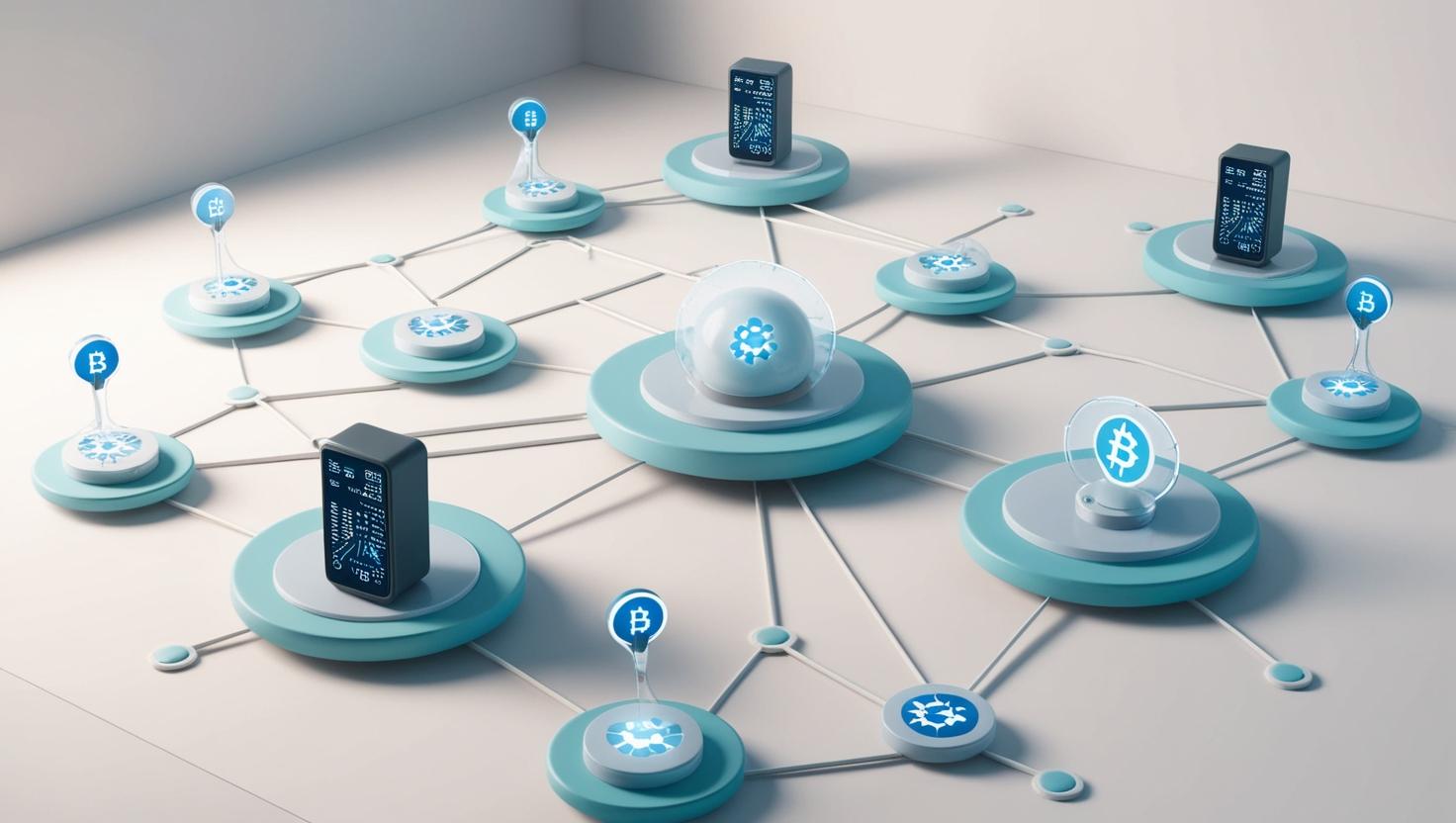 3D network with IoT devices and blockchain nodes in a light style, no more element, no word.jpg
