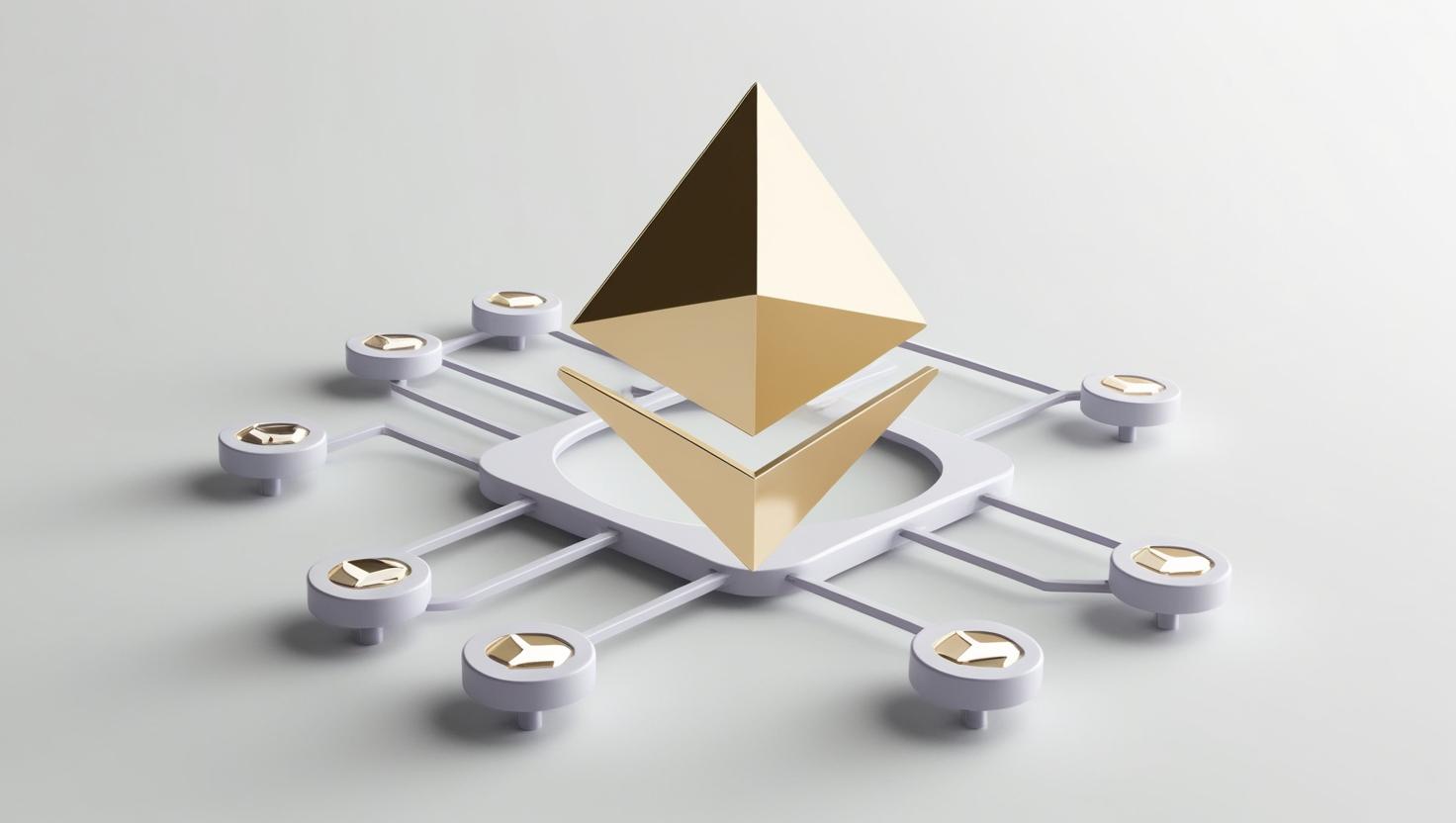 3D Ethereum blockchain in a light style, no more element, no word.jpg
