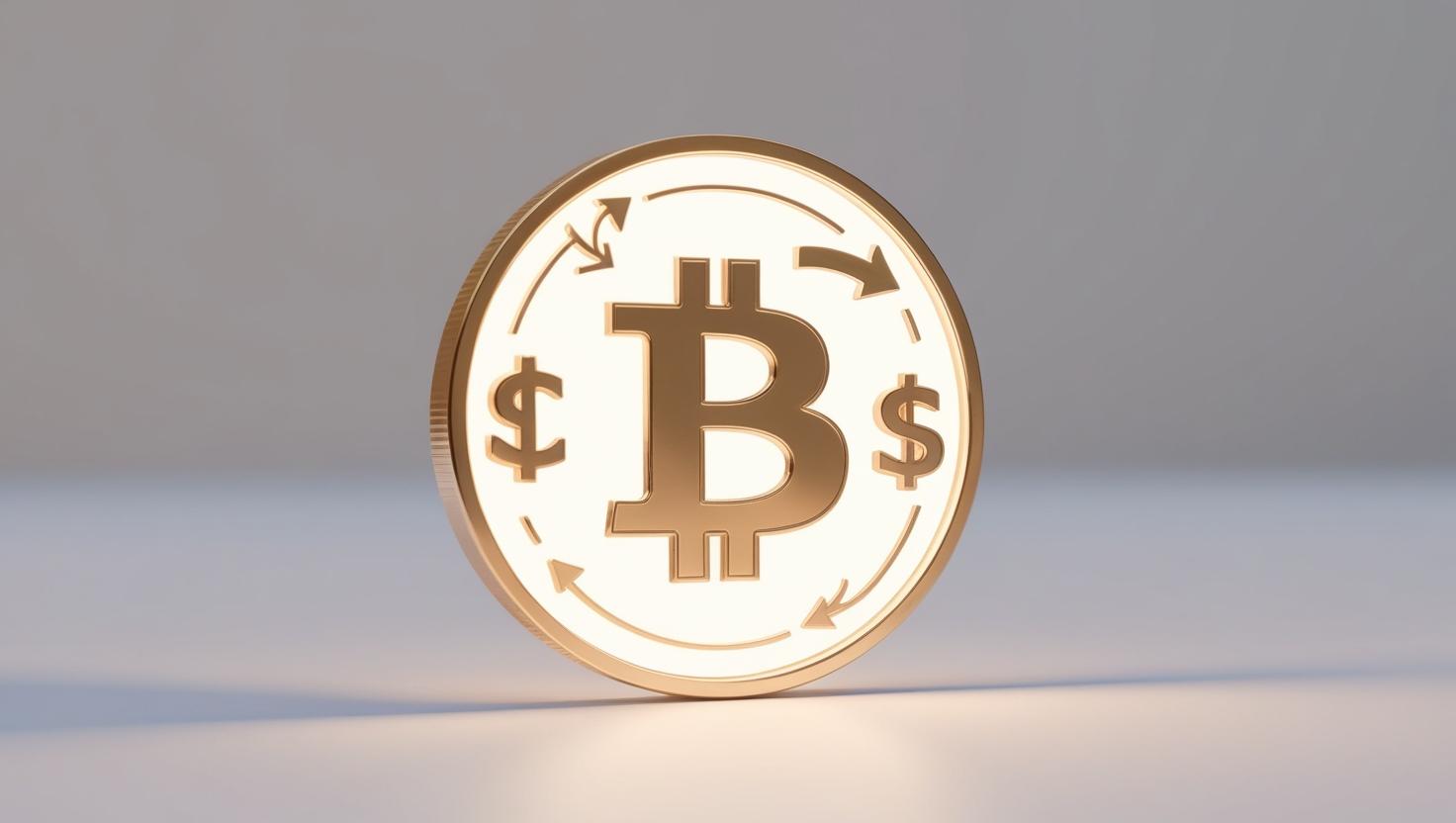 3D Glowing Bitcoin coin with value icons  in  a light style, no more element, no word (1).jpg