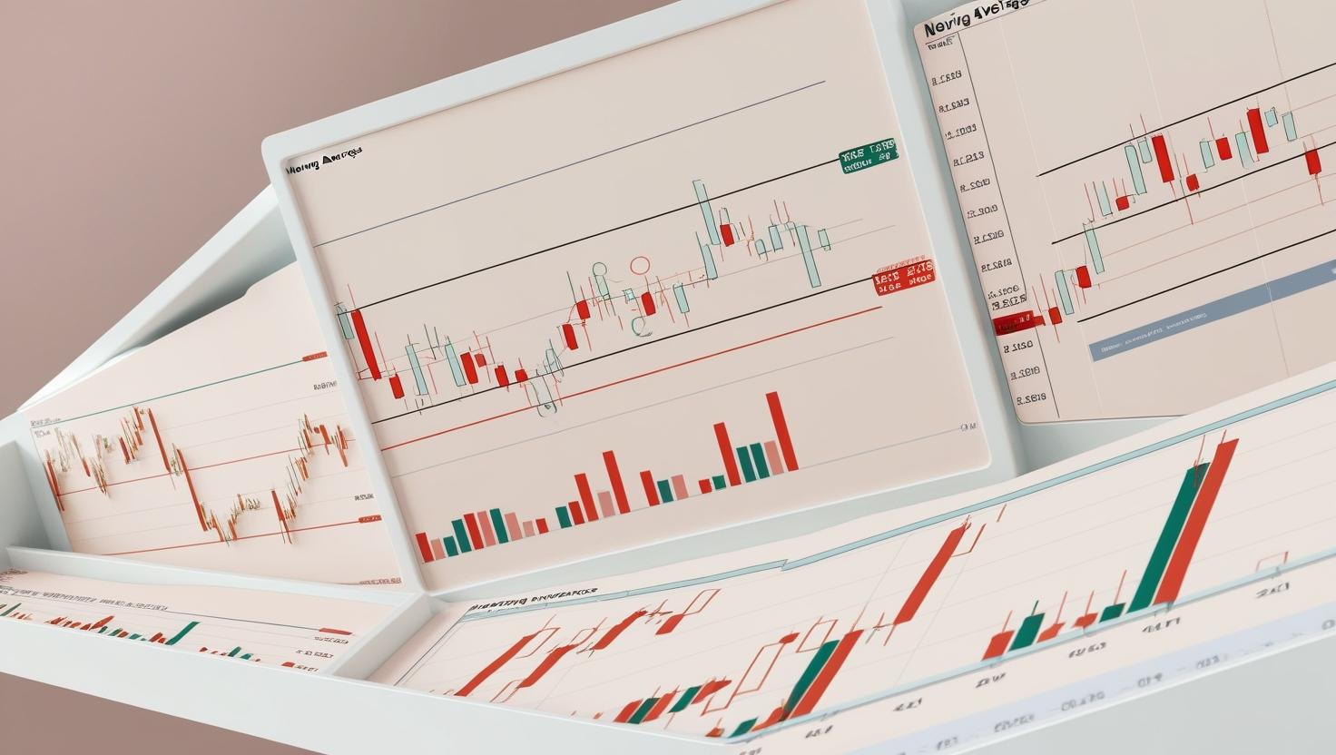 _A 3D dashboard with trading indicators like moving averages, candlestick charts, and RSI meters,in a light style, no more element.jpg