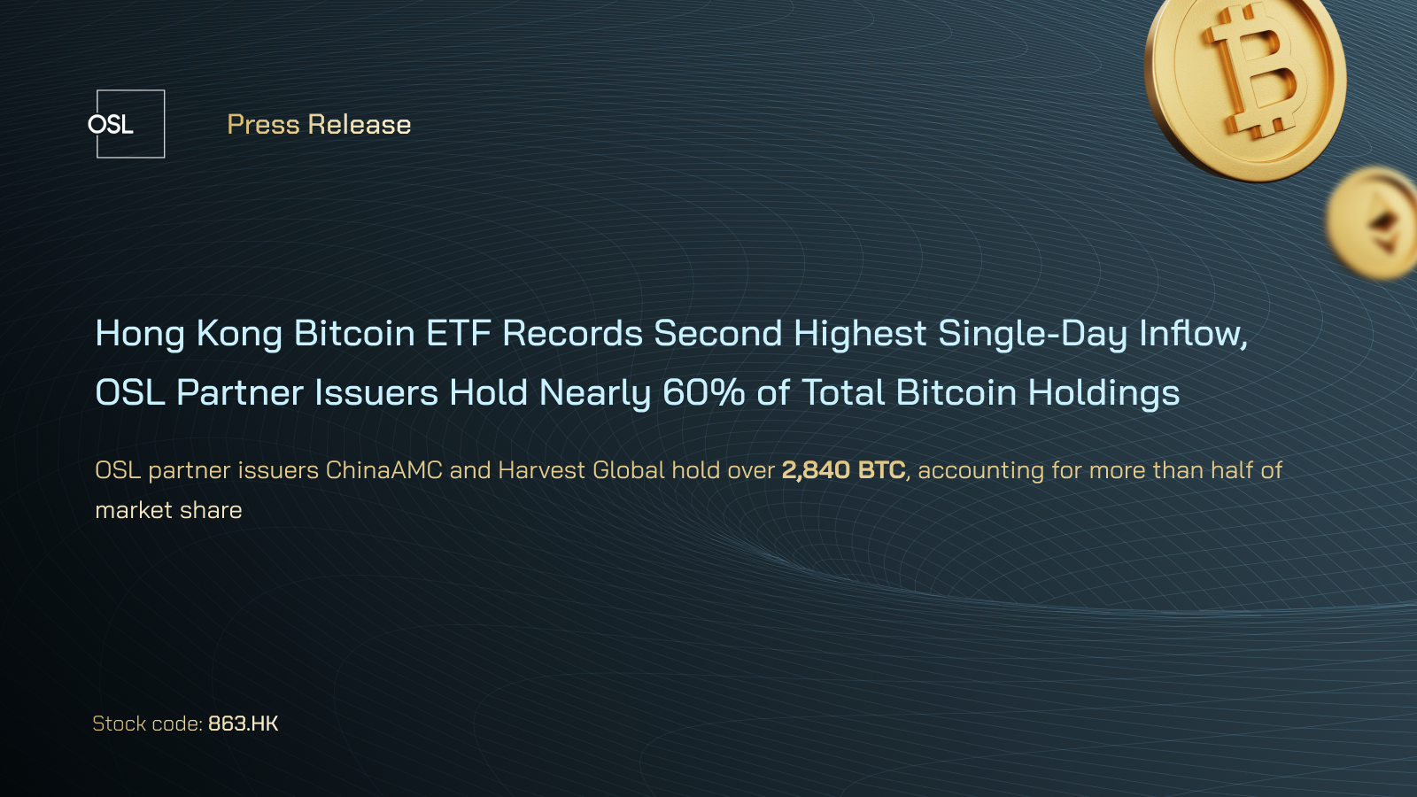 Hong Kong Bitcoin ETF Records Second Highest Single-Day Inflow, OSL Partner  Issuers Hold Nearly 60% of Total Bitcoin Holdings
