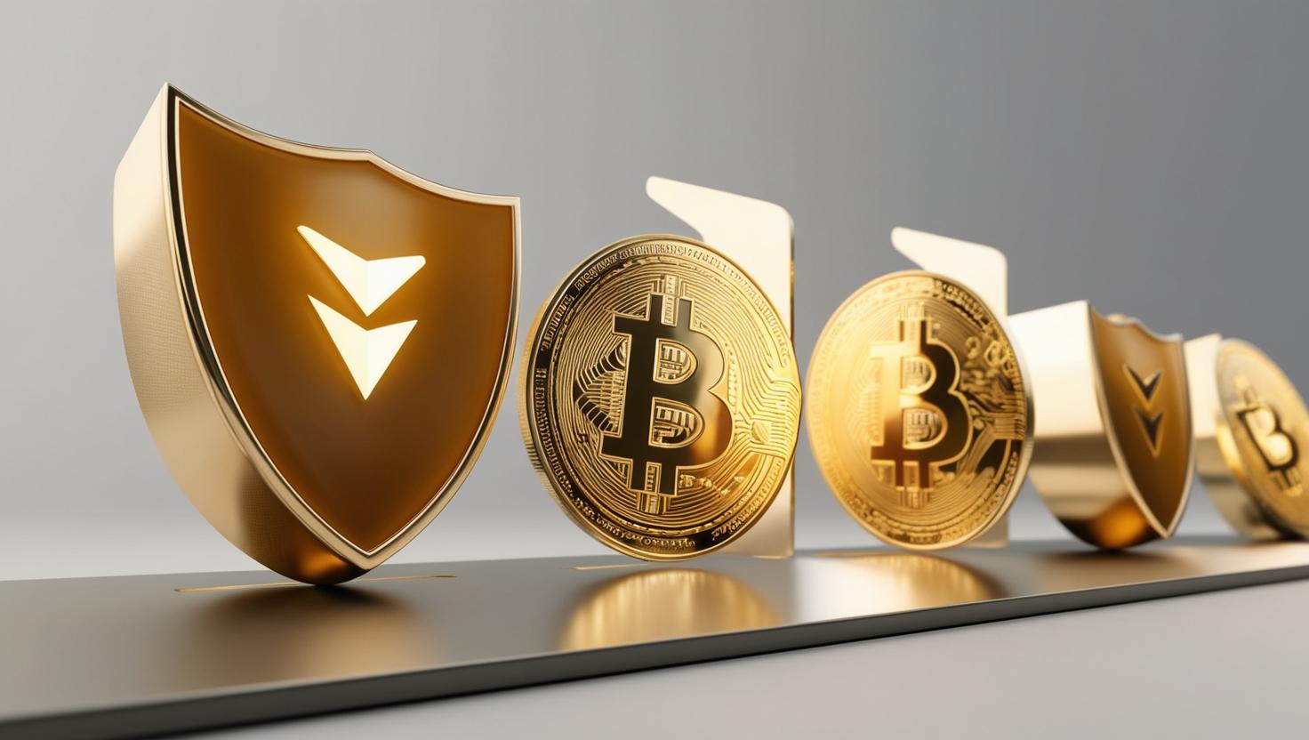 3D exchange platform website interface with shields and coins in a light style, no more element, no word (1).jpg