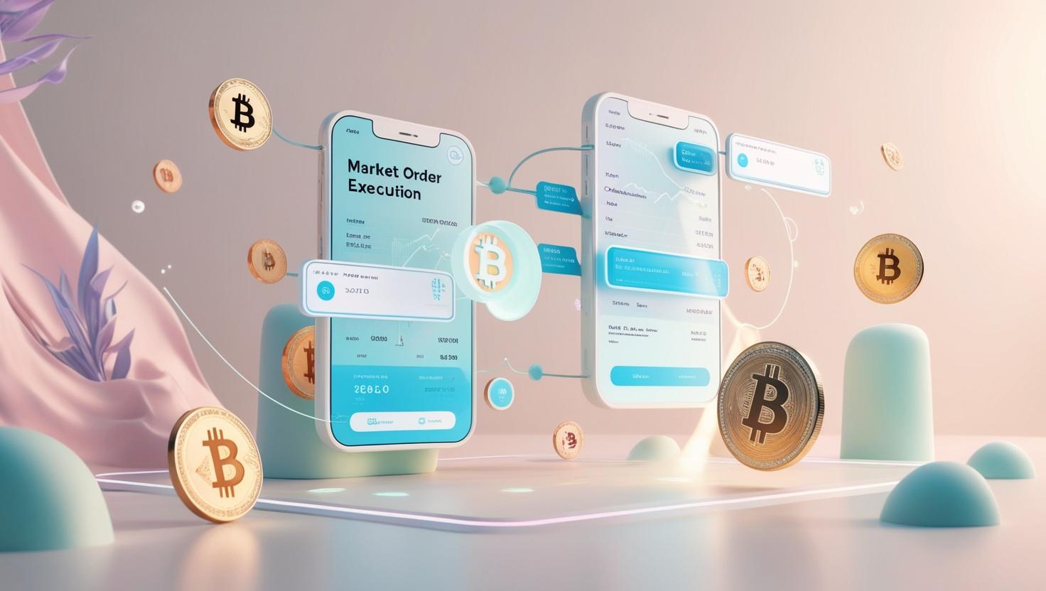 Futuristic crypto trading interface, showing a market order execution process in a light style, no more element,Real,not anime version,no text.jpg