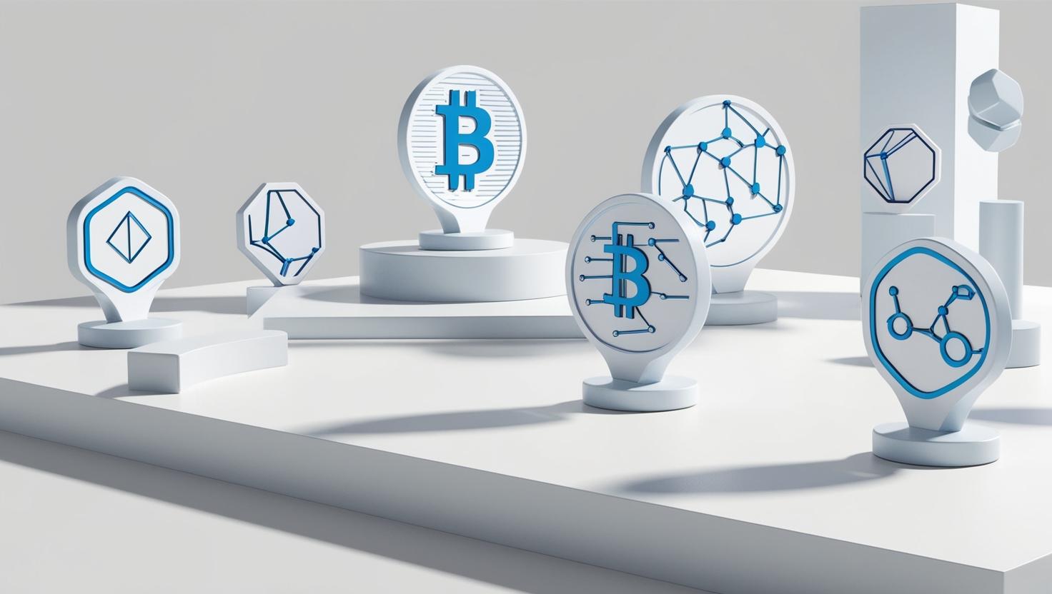3D crypto points with icons and blockchain network in a light style, no more element, no word (2).jpg