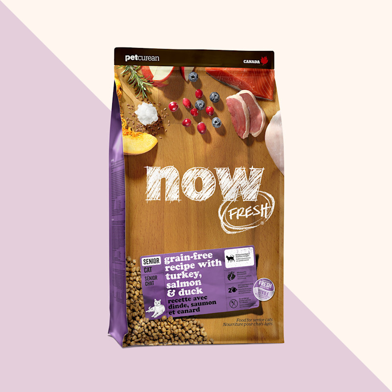Nourriture sèche pour chats âgés Now Fresh, recette sans grains à la dinde, au saumon et au canard