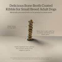 Delicious bone broth coated kibble for small breed adult dogs