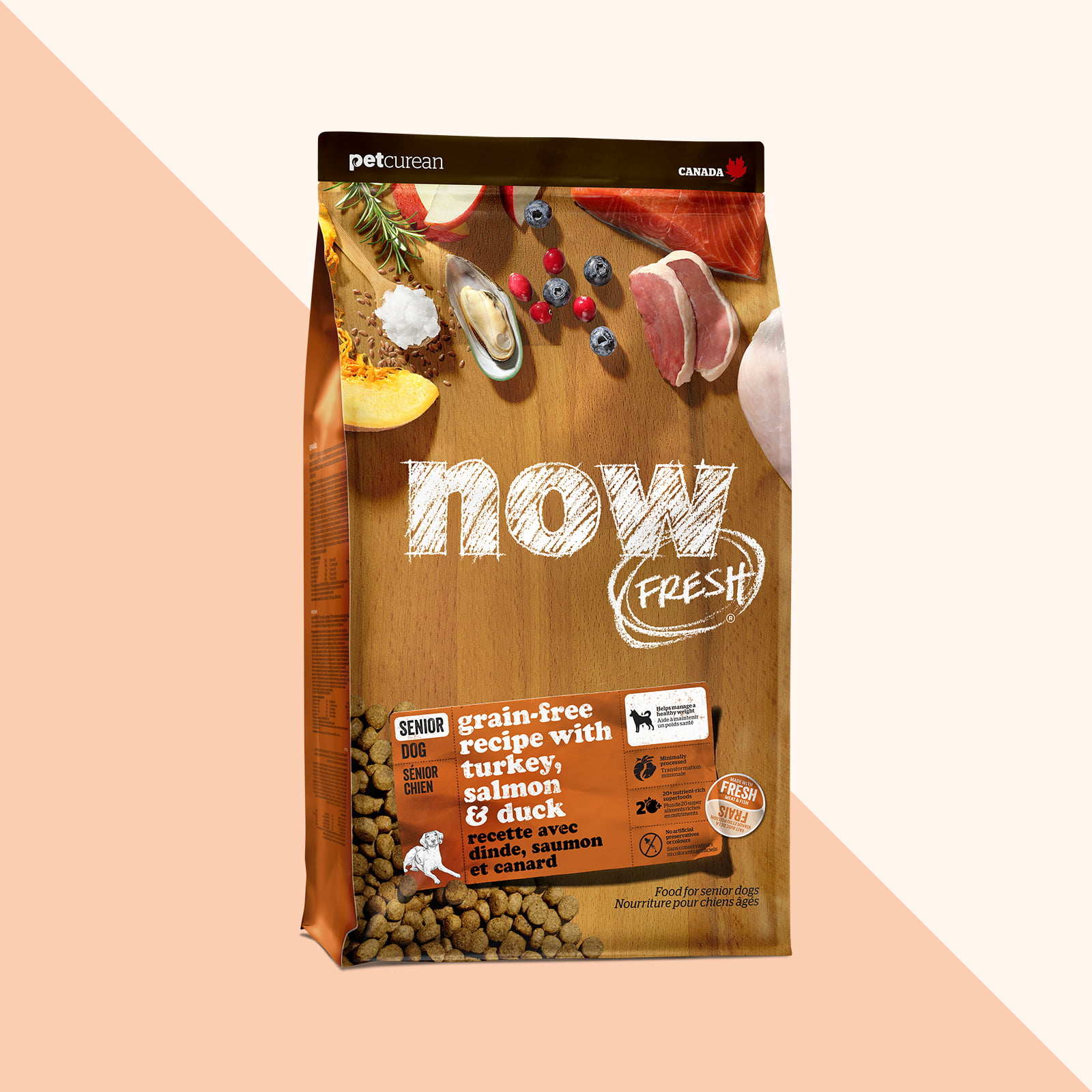 Now Fresh Grain-Free Recipe with Turkey, Salmon & Duck dry food for senior dogs