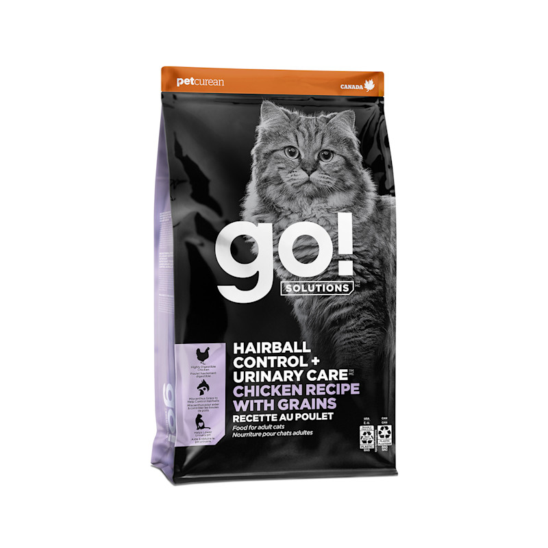 Go! Solutions Hairball Control + Urinary Care Chicken Recipe with Grains for Cats