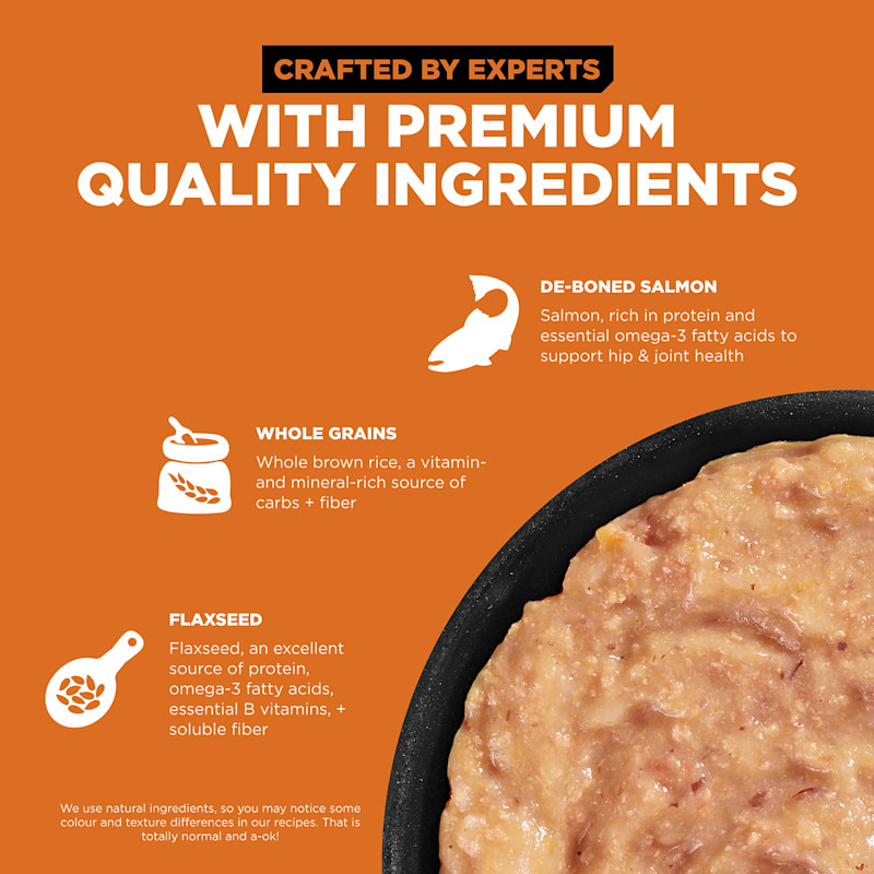 Crafted by experts with premium-quality de-boned salmon, whole grains, and flaxseed