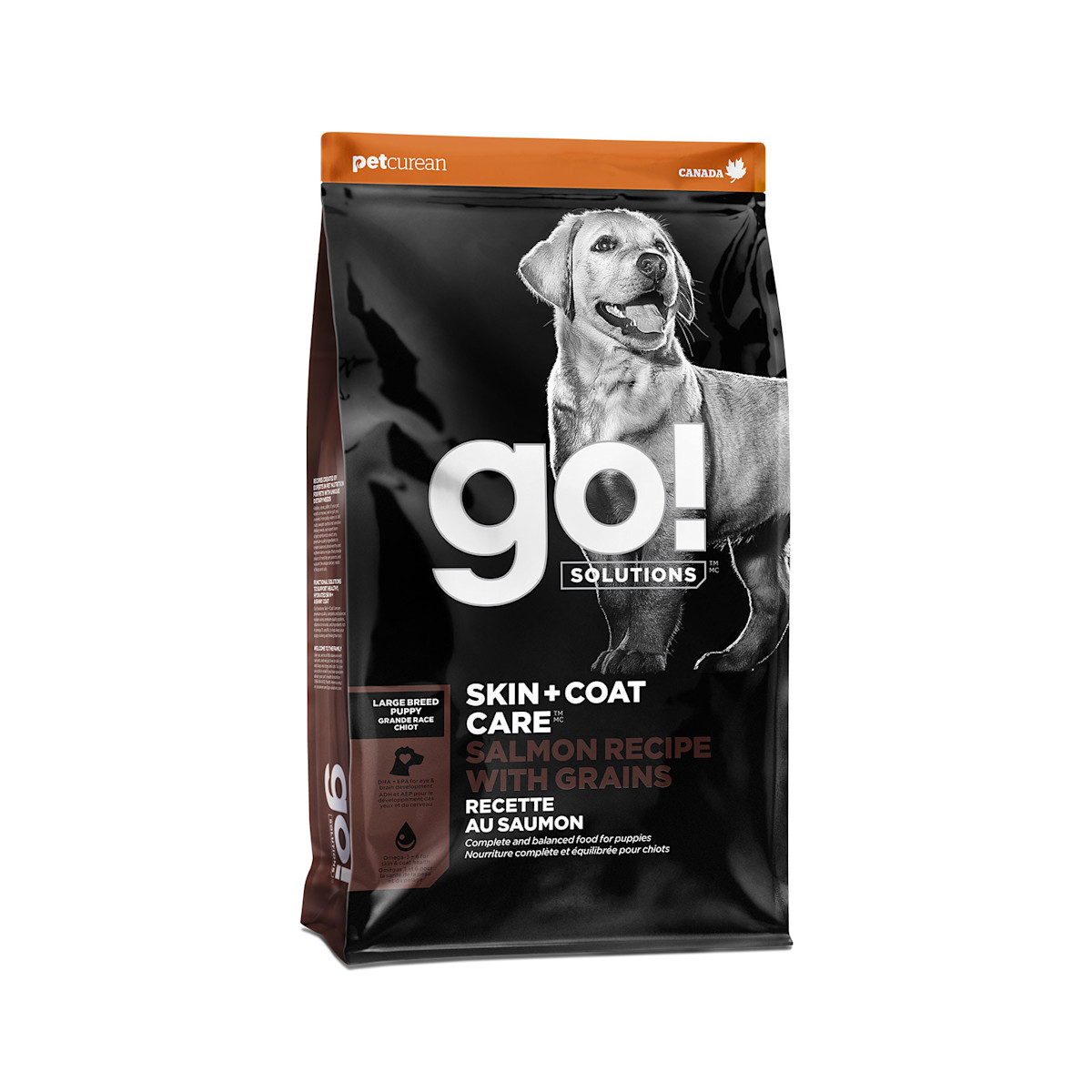 Go! Solutions Skin + Coat Care Salmon Recipe with Grains dry food for large breed puppies