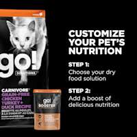 Customize your pet's nutrition with dry food plus Booster recipes