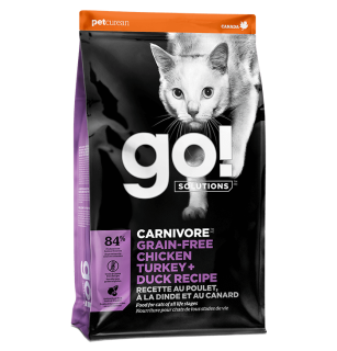 GO! SOLUTIONS CARNIVORE Grain-Free Chicken, Turkey + Duck Recipe for Cats Dry