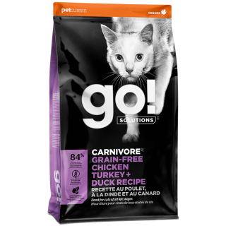 GO! SOLUTIONS CARNIVORE Grain-Free Chicken, Turkey + Duck Recipe for Cats Dry