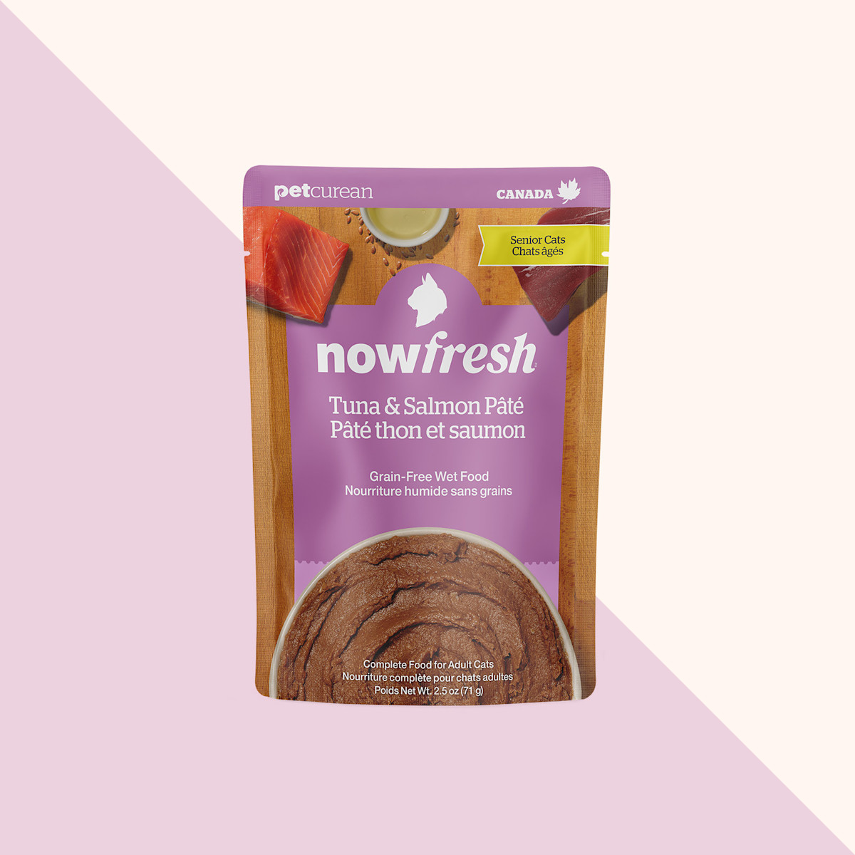 Nourriture humide pour chats âgés Now Fresh, pâté au thon et au saumon
