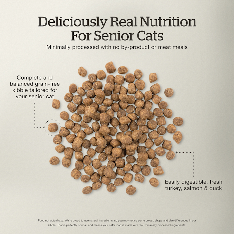 Complete and balanced grain-free kibble tailored for your senior cat