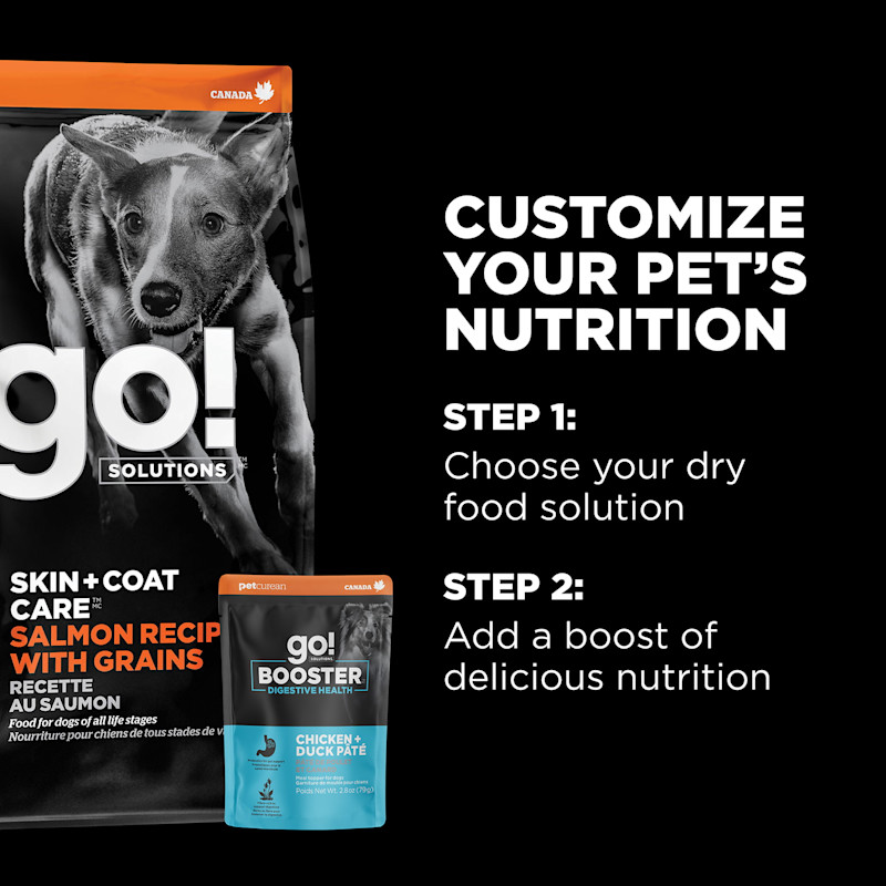 Customize your pet's nutrition with dry food and toppers