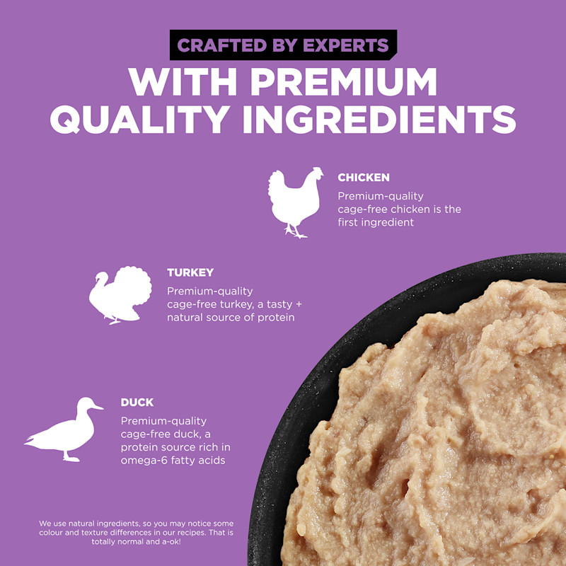 Crafted by experts with premium-quality chicken, turkey, and duck