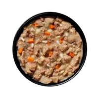 Bowl of GO! SOLUTIONS SKIN + COAT CARE Minced Chicken Recipe with Grains for Cats