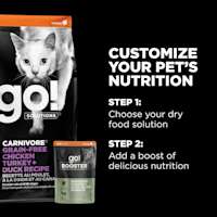 Customize your pet's nutrition with dry food plus Booster recipes