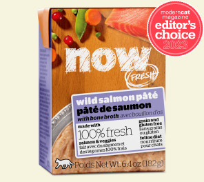 NOW FRESH Wild Salmon Pâté with Bone Broth for Cats, Modern Cat Magazine Editor's Choice 2023