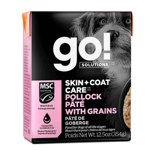 GO! SOLUTIONS SKIN + COAT CARE Pollock Pâté with Grains for Dogs