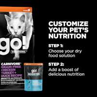 Customize your pet's nutrition with dry food plus Booster recipes
