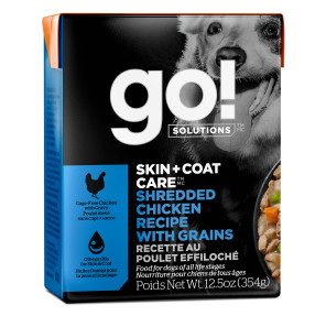 GO! SOLUTIONS SKIN + COAT CARE Shredded Chicken Recipe with Grains for Dogs