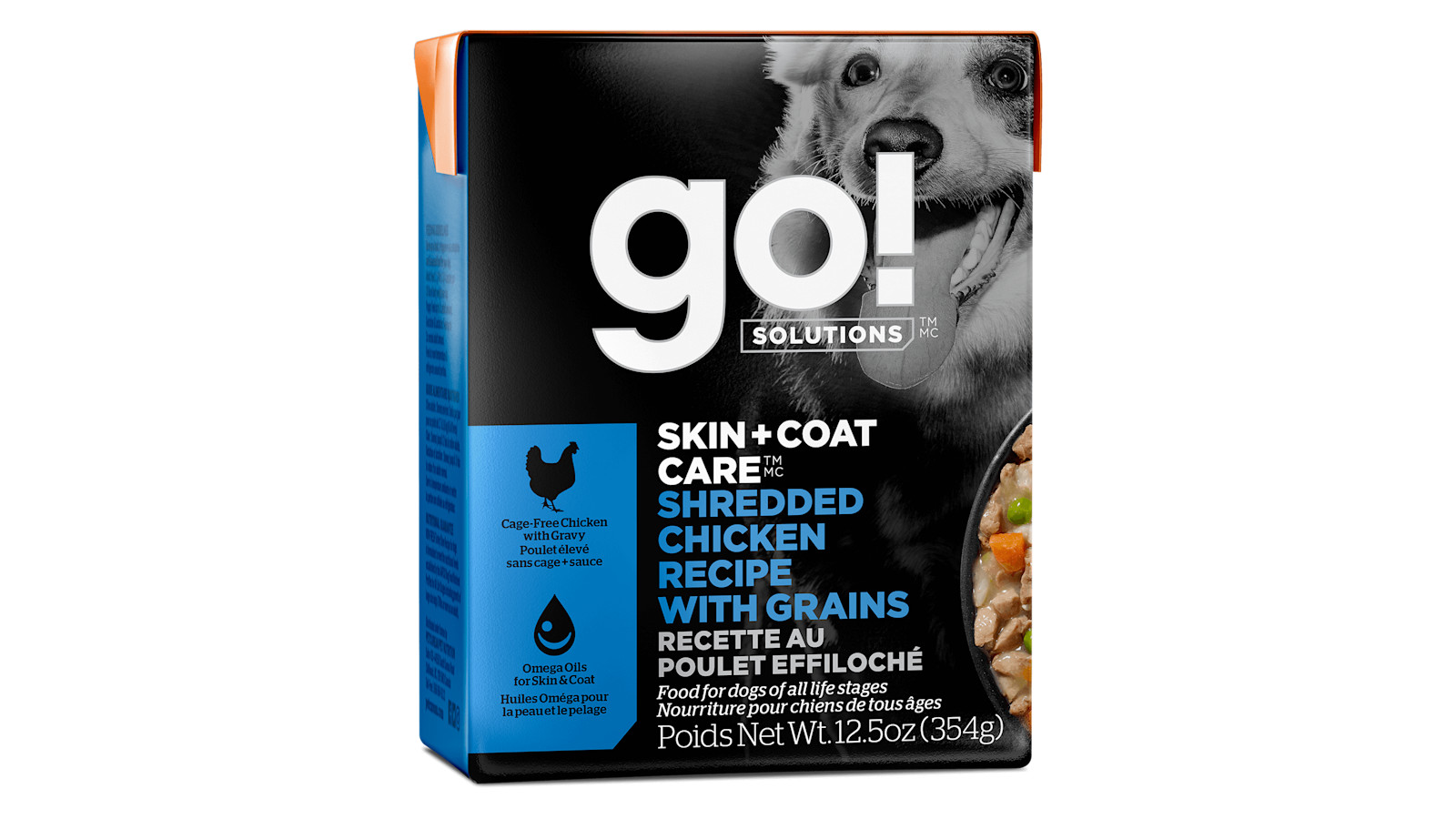 Go Solutions Skin Coat Care Shredded Chicken Recipe with Grains for Dogs